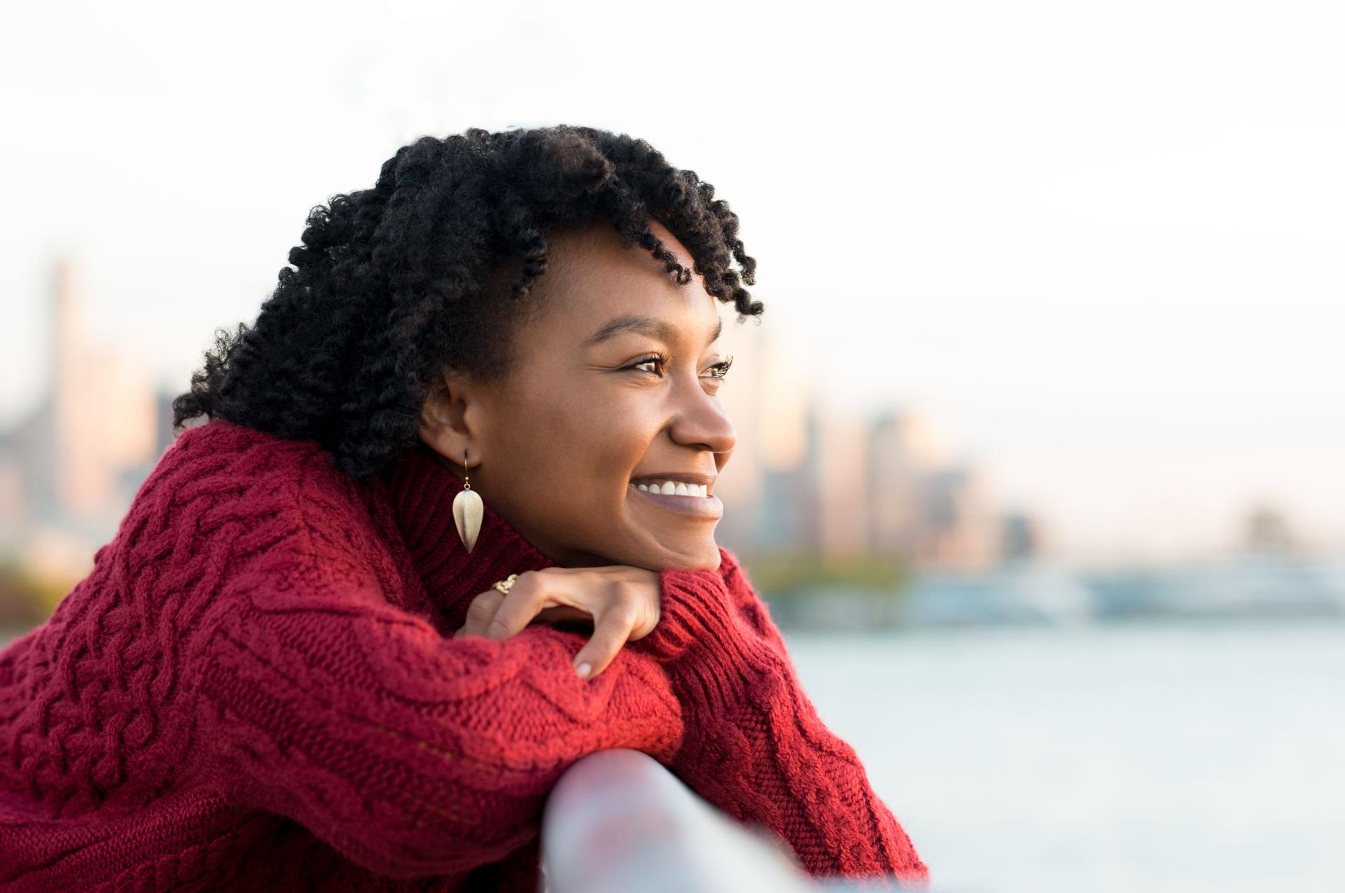 Woman thinking outdoor